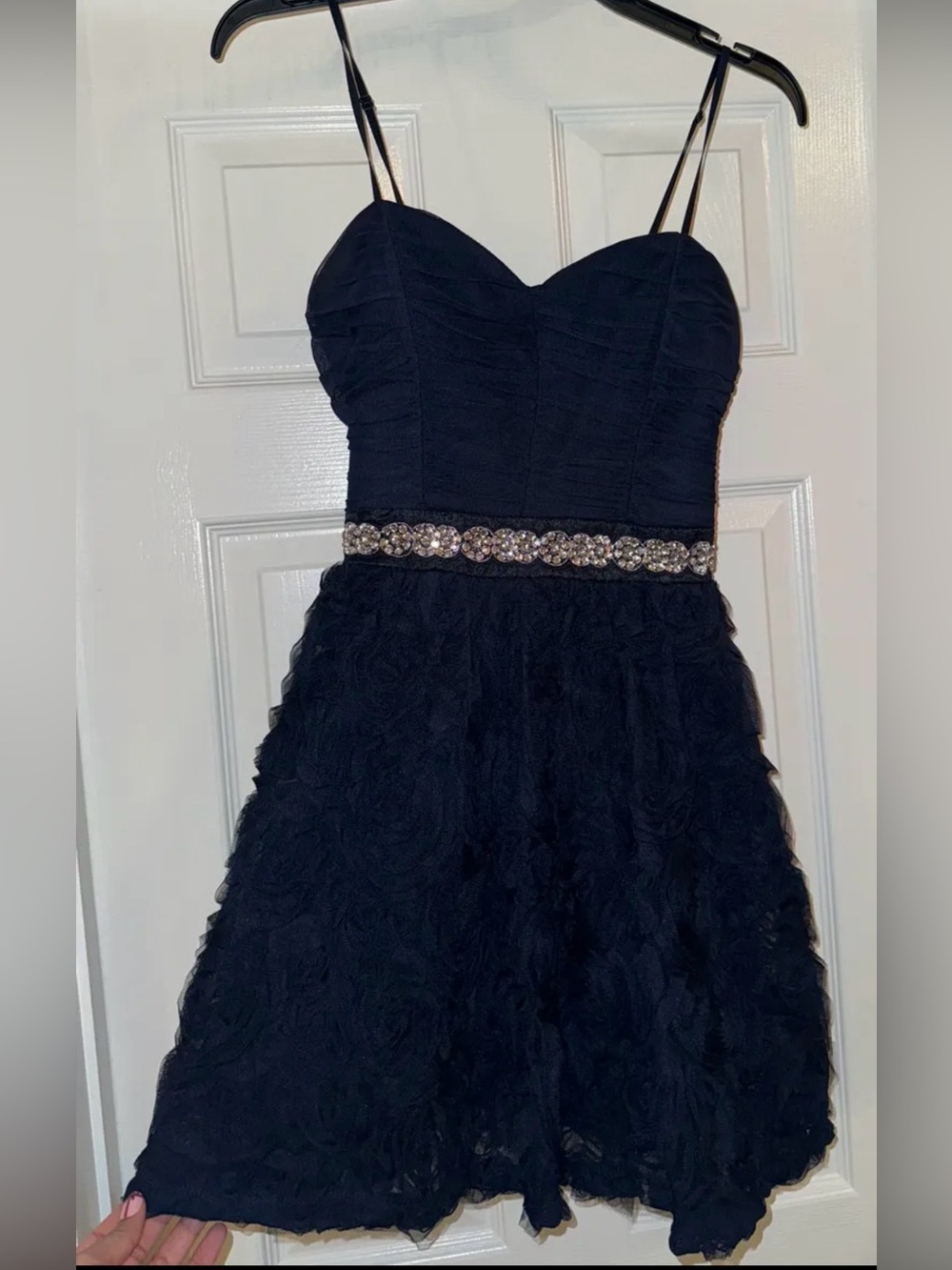 Navy Blue Spaghetti Strap Dress